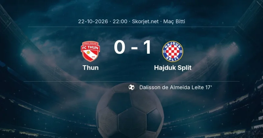 Maç sonucu: Thun 0-1 Hajduk Split | Avrupa Konferans Ligi
