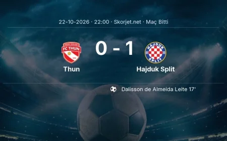 Maç sonucu: Thun 0-1 Hajduk Split | Avrupa Konferans Ligi