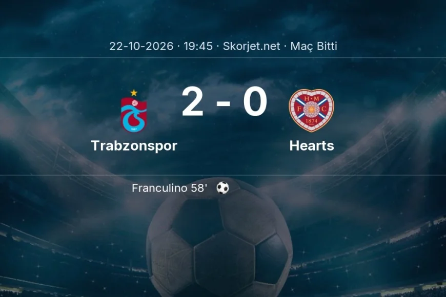 Maç sonucu: Trabzonspor 2-0 Hearts | Avrupa Konferans Ligi - Skorjet