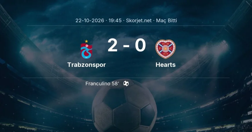 Maç sonucu: Trabzonspor 2-0 Hearts | Avrupa Konferans Ligi