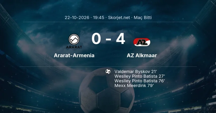 Avrupa Ligi | Ararat-Armenia 0-4 AZ Alkmaar sonucu