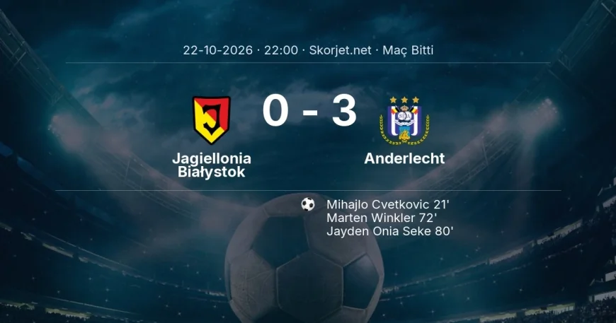 Jagiellonia Białystok 0-3 Anderlecht - maç özeti | Avrupa Ligi