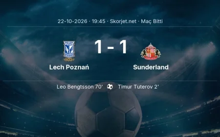 Lech Poznań 1-1 Sunderland - maç özeti | Avrupa Ligi