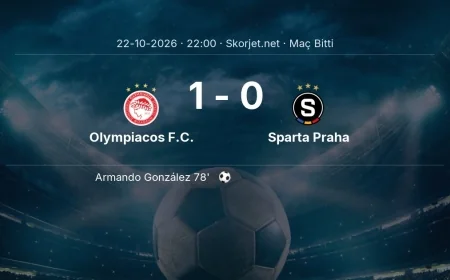Avrupa Ligi | Olympiacos F.C. 1-0 Sparta Praha sonucu