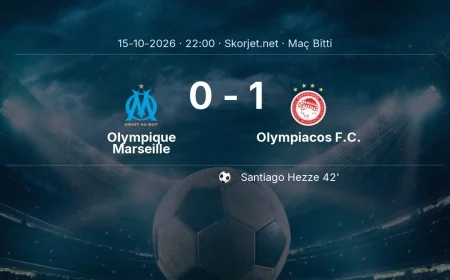 Maç sonucu: Olympique Marseille 0-1 Olympiacos F.C. | Avrupa Ligi