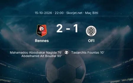 Maç sonucu: Rennes 2-1 OFI | Avrupa Ligi
