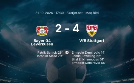 Bundesliga | Bayer 04 Leverkusen 2-4 VfB Stuttgart sonucu