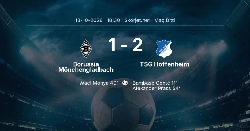 Bundesliga | Borussia Mönchengladbach 1-2 TSG Hoffenheim sonucu