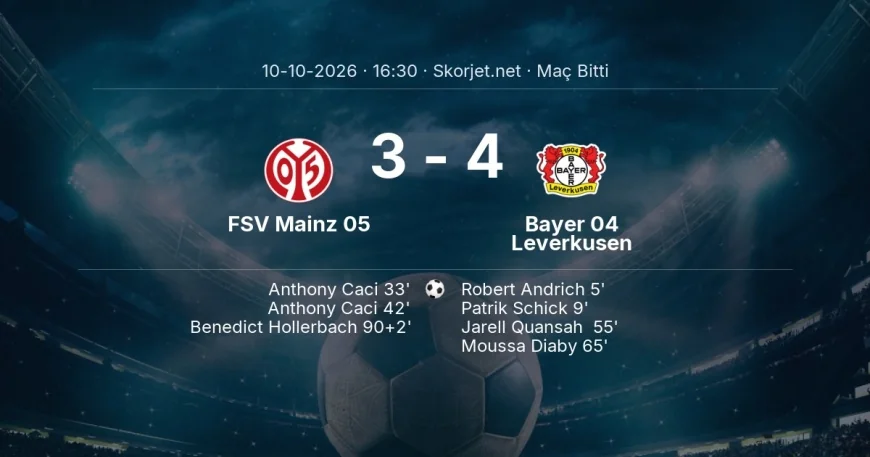 FSV Mainz 05 3-4 Bayer 04 Leverkusen - maç özeti | Bundesliga