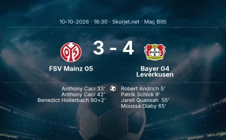 FSV Mainz 05 3-4 Bayer 04 Leverkusen - maç özeti | Bundesliga