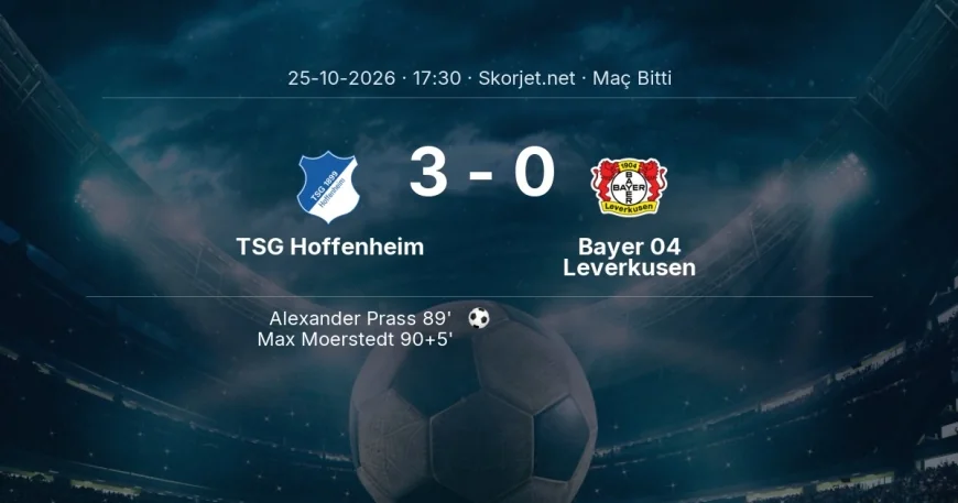 Maç sonucu: TSG Hoffenheim 3-0 Bayer 04 Leverkusen | Bundesliga