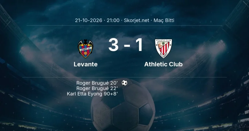Maç sonucu: Levante 3-1 Athletic Club | La Liga