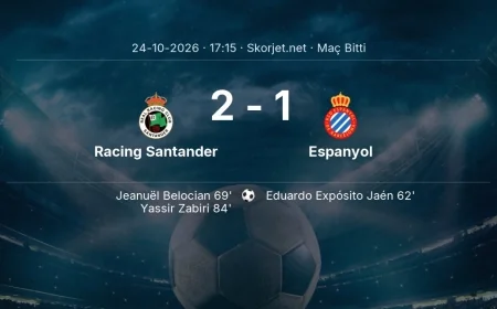 Maç sonucu: Racing Santander 2-1 Espanyol | La Liga