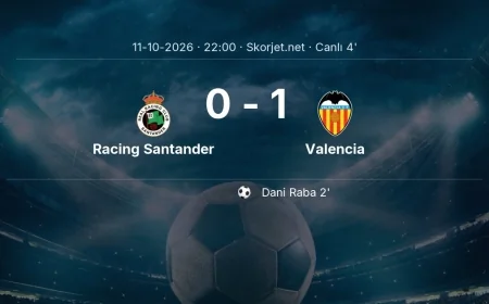 Racing Santander - Valencia maçı başladı | La Liga