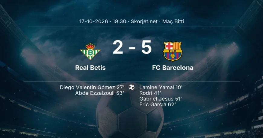 Maç sonucu: Real Betis 2-5 FC Barcelona | La Liga