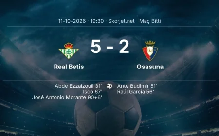 Maç sonucu: Real Betis 5-2 Osasuna | La Liga