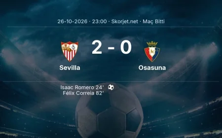 Maç sonucu: Sevilla 2-0 Osasuna | La Liga