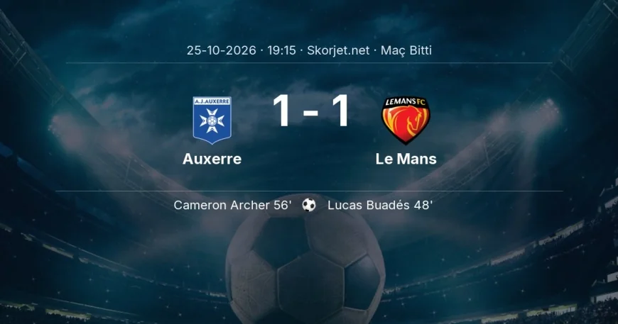 Ligue 1 | Auxerre 1-1 Le Mans sonucu