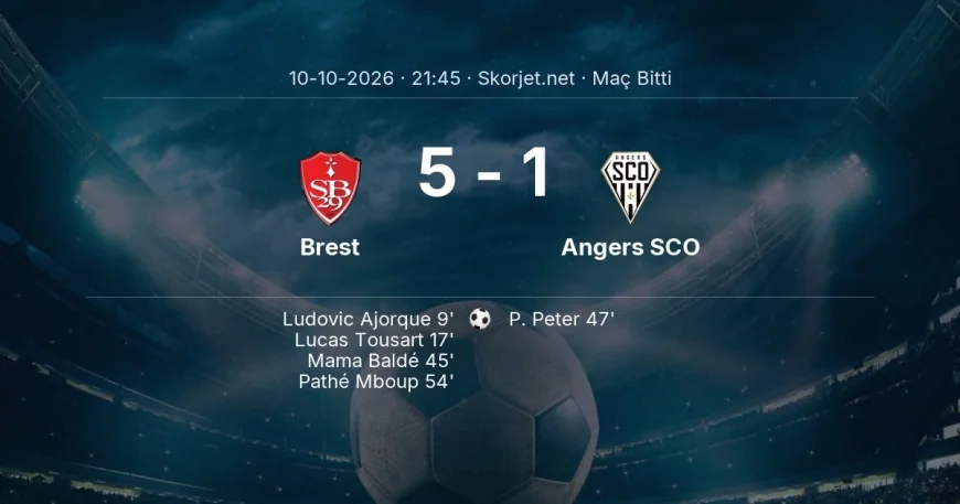 Maç sonucu: Brest 5-1 Angers SCO | Ligue 1