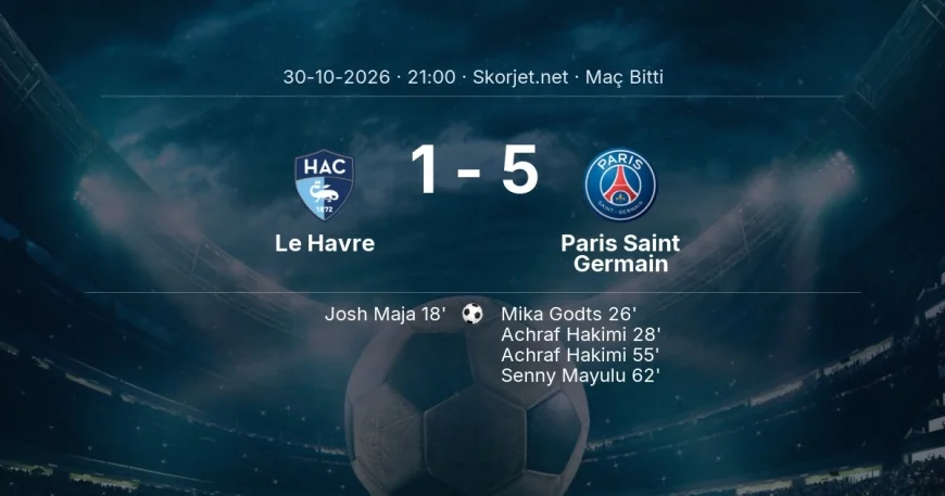Maç sonucu: Le Havre 1-5 Paris Saint Germain | Ligue 1