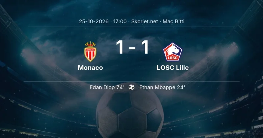 Monaco 1-1 LOSC Lille - maç özeti | Ligue 1