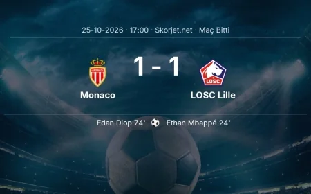 Monaco 1-1 LOSC Lille - maç özeti | Ligue 1