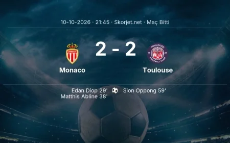 Ligue 1 | Monaco 2-2 Toulouse sonucu