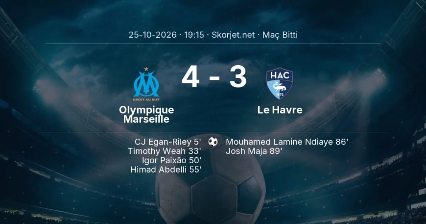 Ligue 1 | Olympique Marseille 4-3 Le Havre sonucu