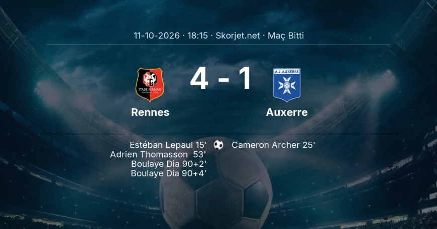 Ligue 1 | Rennes 4-1 Auxerre sonucu