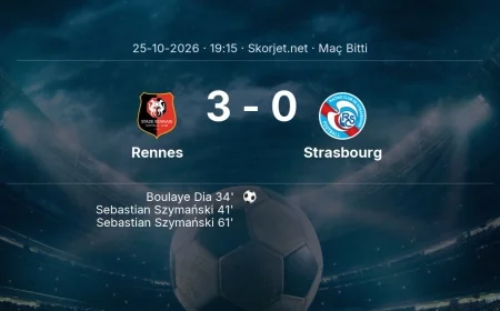 Maç sonucu: Rennes 3-0 Strasbourg | Ligue 1