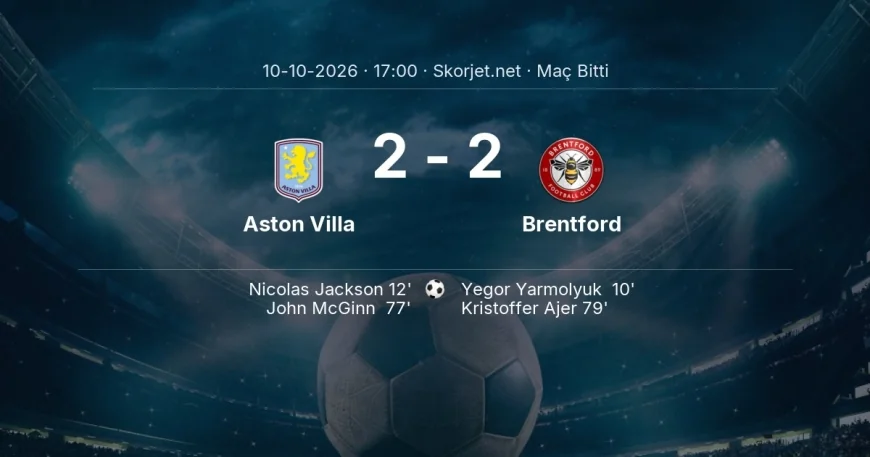 Premier Lig | Aston Villa 2-2 Brentford sonucu