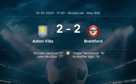 Premier Lig | Aston Villa 2-2 Brentford sonucu