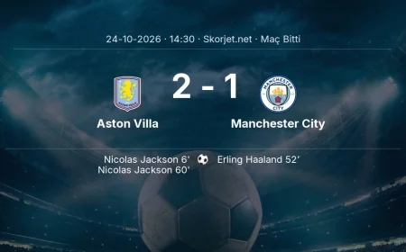 Maç sonucu: Aston Villa 2-1 Manchester City | Premier Lig