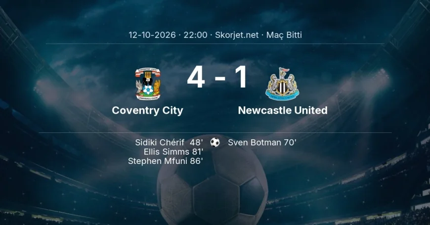 Maç sonucu: Coventry City 4-1 Newcastle United | Premier Lig