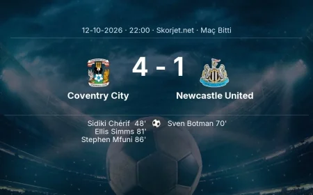 Maç sonucu: Coventry City 4-1 Newcastle United | Premier Lig