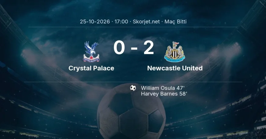 Maç sonucu: Crystal Palace 0-2 Newcastle United | Premier Lig