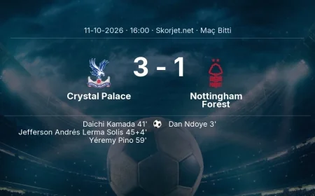 Premier Lig | Crystal Palace 3-1 Nottingham Forest sonucu