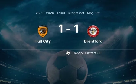 Premier Lig | Hull City 1-1 Brentford sonucu