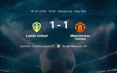 Maç sonucu: Leeds United 1-1 Manchester United | Premier Lig