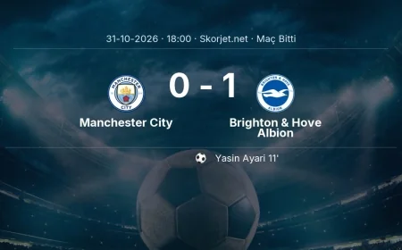 Premier Lig | Manchester City 0-1 Brighton & Hove Albion sonucu