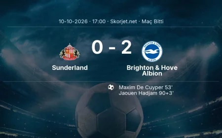 Maç sonucu: Sunderland 0-2 Brighton & Hove Albion | Premier Lig