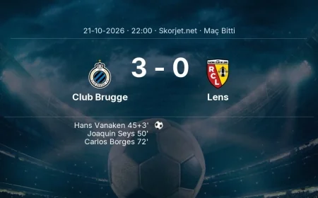 Şampiyonlar Ligi | Club Brugge 3-0 Lens sonucu