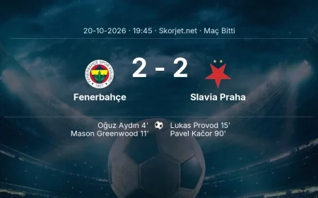 Maç sonucu: Fenerbahçe 2-2 Slavia Praha | Şampiyonlar Ligi
