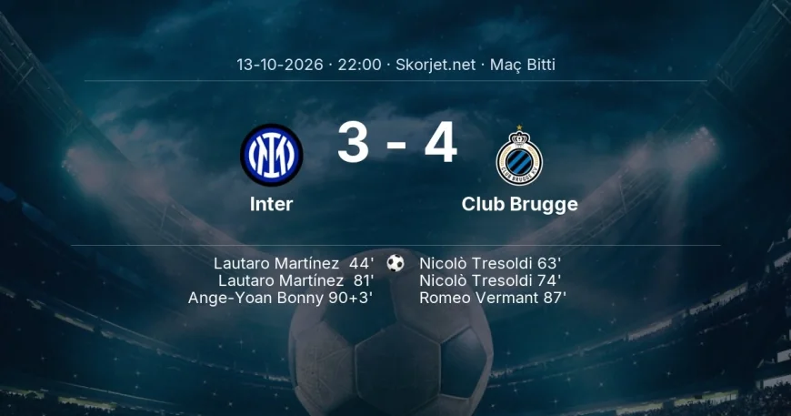Maç sonucu: Inter 3-4 Club Brugge | Şampiyonlar Ligi