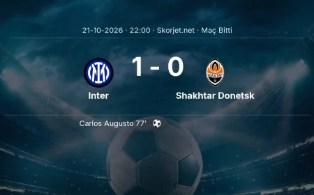 Şampiyonlar Ligi | Inter 1-0 Shakhtar Donetsk sonucu