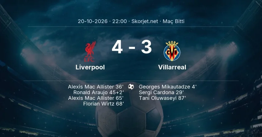 Liverpool 4-3 Villarreal - maç özeti | Şampiyonlar Ligi