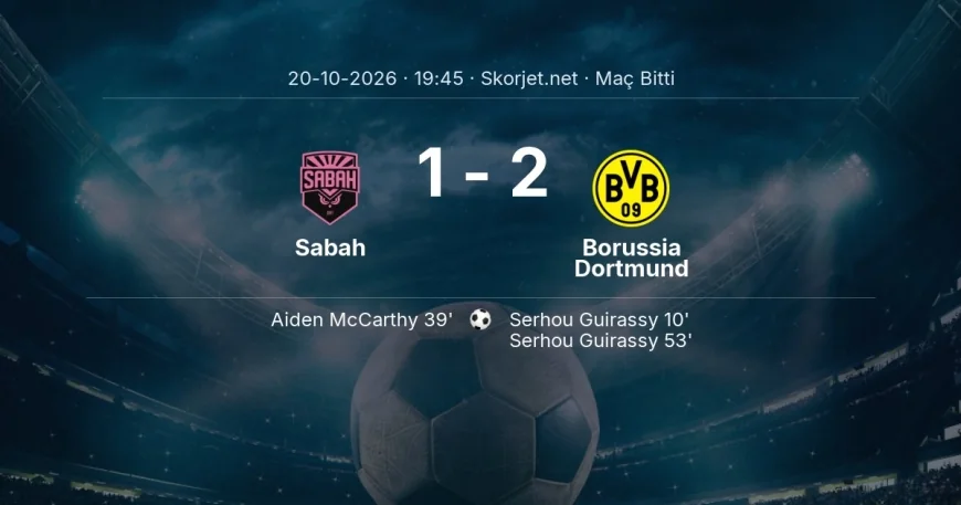Sabah 1-2 Borussia Dortmund - maç özeti | Şampiyonlar Ligi