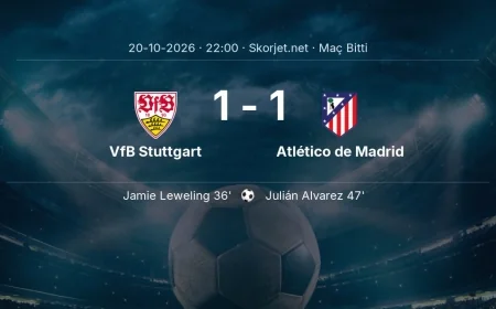 Maç sonucu: VfB Stuttgart 1-1 Atlético de Madrid | Şampiyonlar Ligi