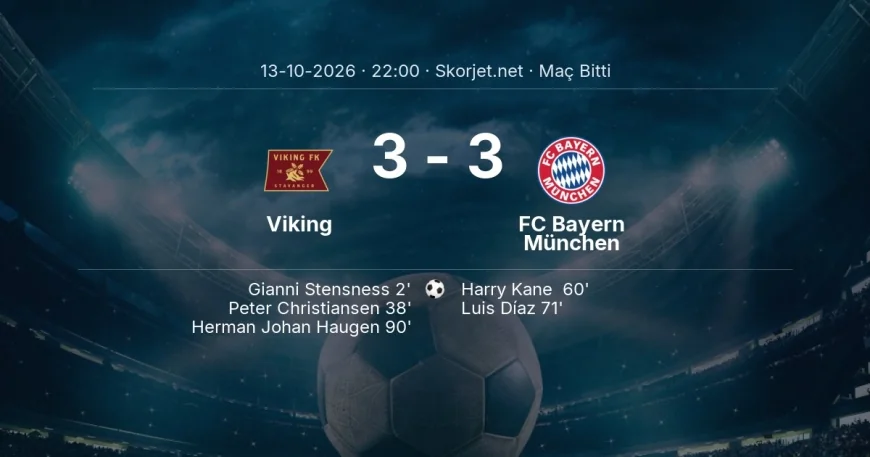 Viking 3-3 FC Bayern München - maç özeti | Şampiyonlar Ligi