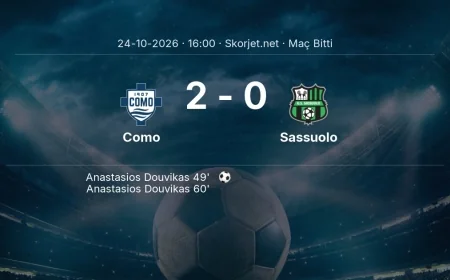 Serie A | Como 2-0 Sassuolo sonucu